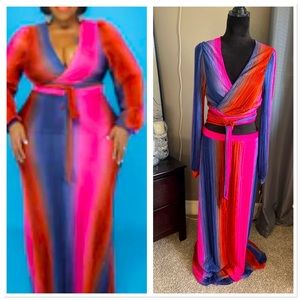 Vibrant Multicolor Wrap Dress
